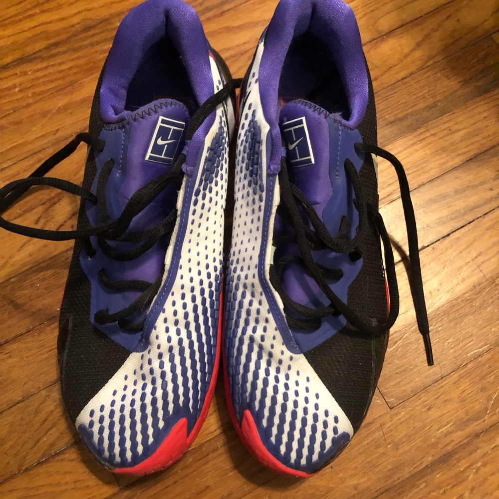 Nike Purple, White & Black Men’s Running Shoes with Red Accents